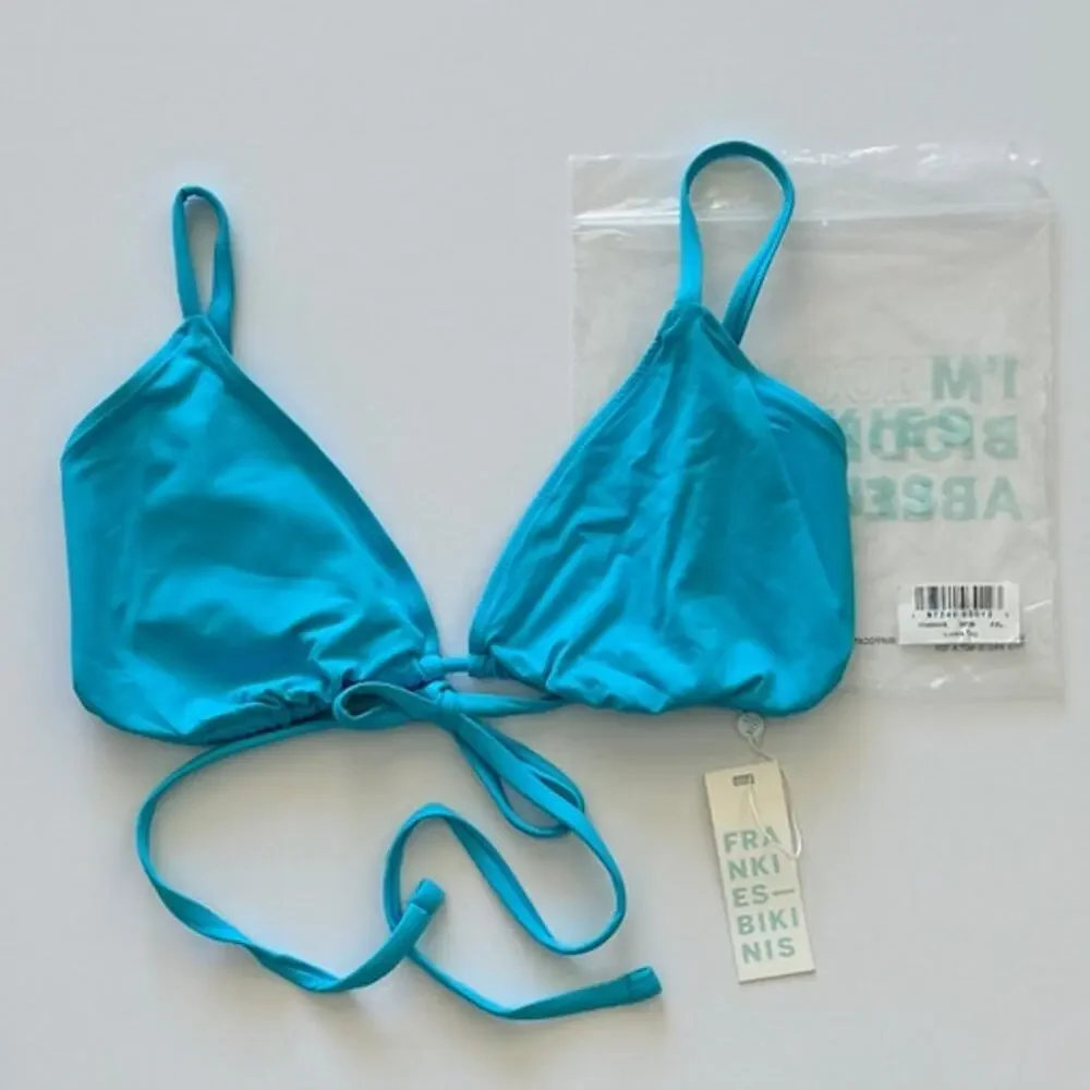 Frankie’s Bikinis Lumia Triangle Bikini Top - Morning Blue - XXL - NWT